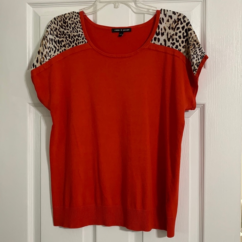 Cable and Gauge short sleeve sweater